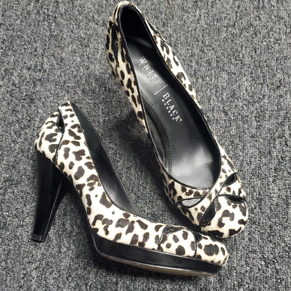 White House Black Market Black and White Heels